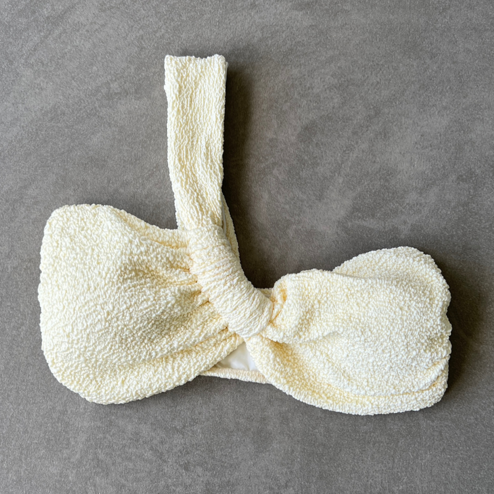 Buttercream Beehive Textured Greek Bikini Top-0
